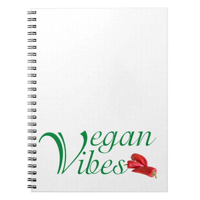 Vegan vibes anteckningsbok med spiral (Framsidan)