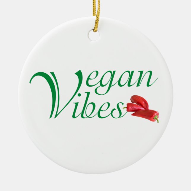 Vegan vibes julgransprydnad keramik (Framsidan)