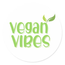 Vegan Vibes Logotyp Classic Round Sticker