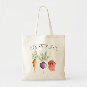 Vegan Vibes   Veggie Patch Watercolor Tygkasse