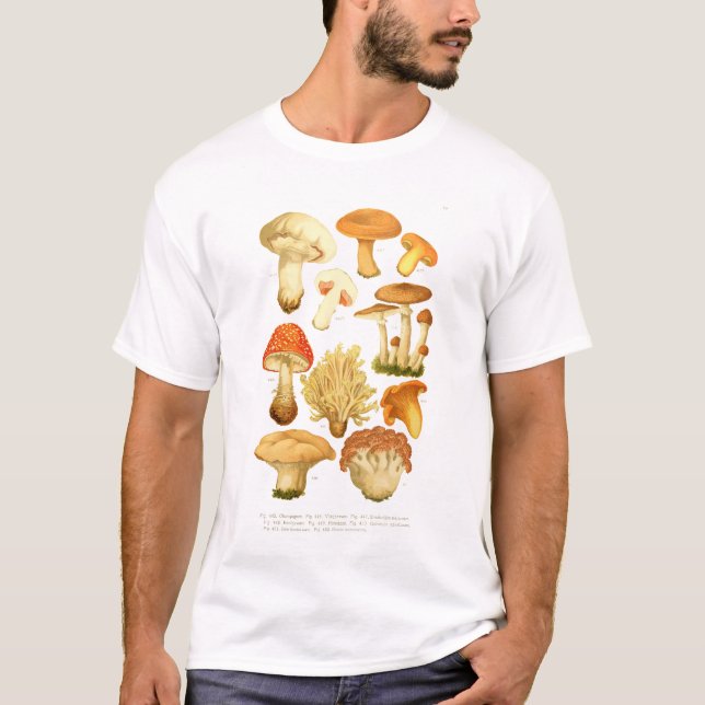 Vegan Vintage Mushroom T Shirt (Framsida)