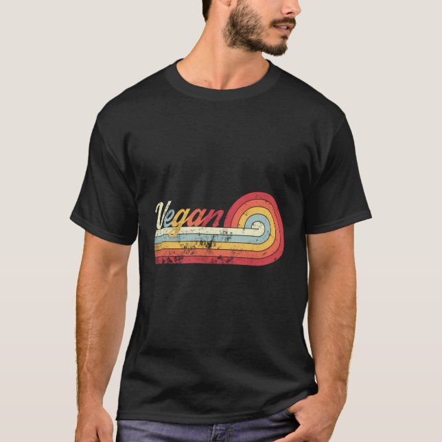 Vegan Vintage Retro Stil T-Shirt (Framsida)