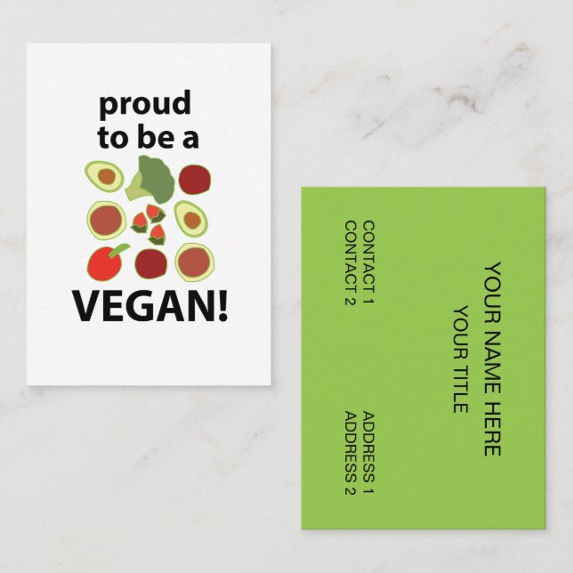 Vegan  visitkort (Fram/baksida)