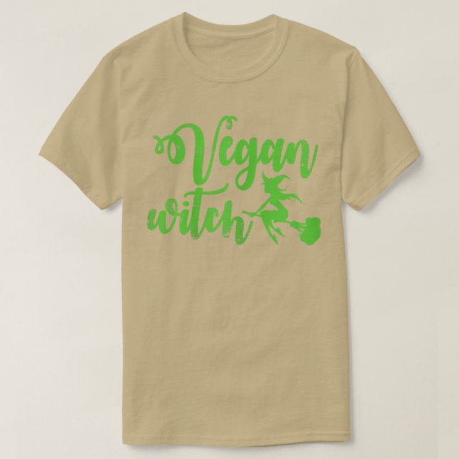 Vegan Witch Funny Halloween T Shirt (Design framsida)
