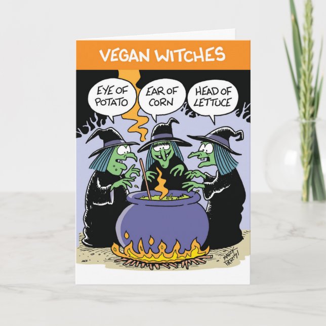 Vegan Witches Halloween Kort (Framsida)