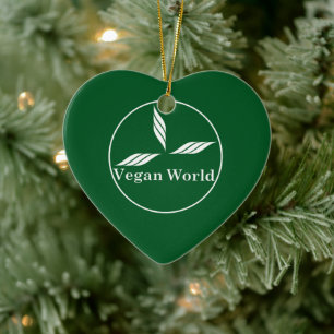 Vegan World-New Design/Logotyp Julgransprydnad Keramik