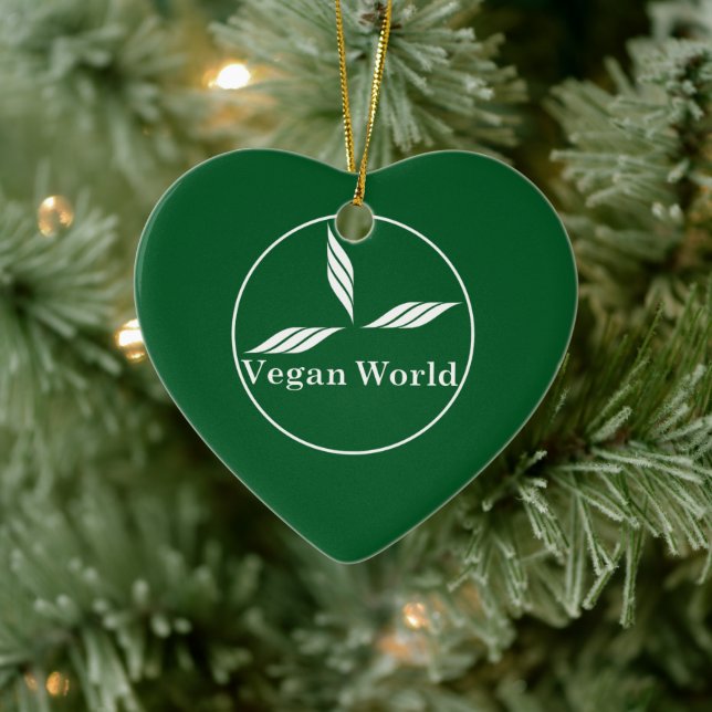 Vegan World-New Design/Logotyp Julgransprydnad Keramik (Träd)