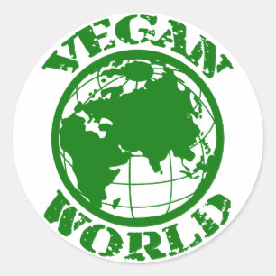 Vegan World Runt Klistermärke
