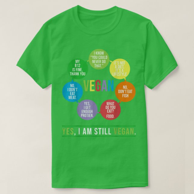 Vegan Yes I Am Still Vegan Vegetarians  T Shirt (Design framsida)