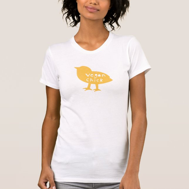 VeganchickCamo utslagsplats (gult) T-shirt (Framsida)