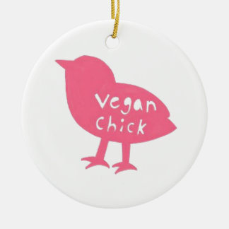Veganchickprydnad Julgransprydnad Keramik