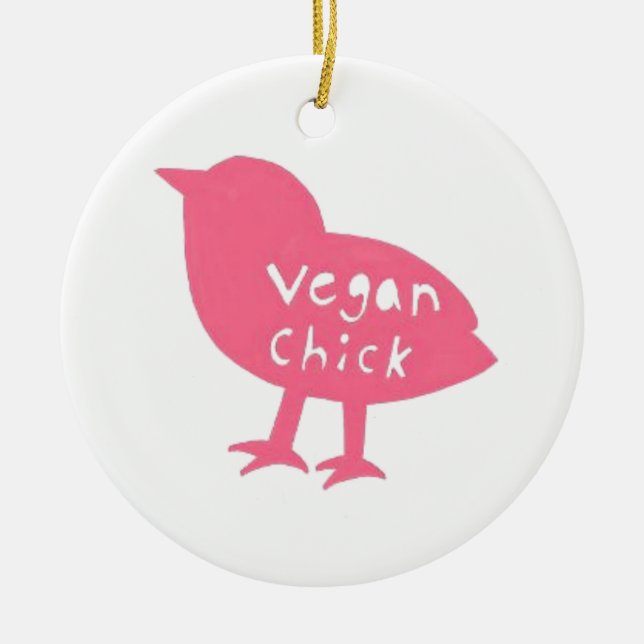 Veganchickprydnad Julgransprydnad Keramik (Framsidan)