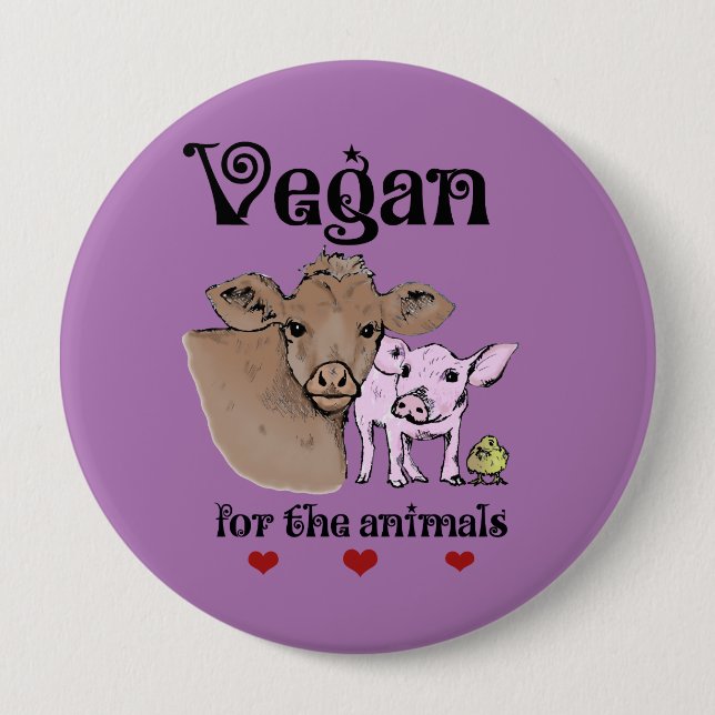Veganen för djuren knäppas knapp (Framsida)