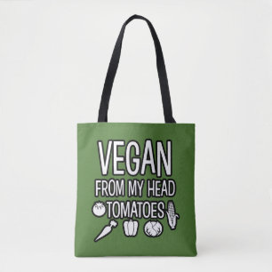 Veganen från min roliga toto för head tomater tygkasse