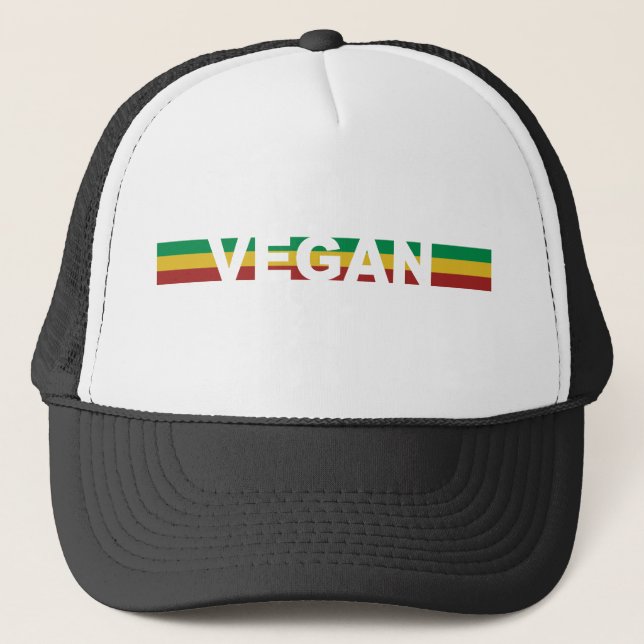 Veganen görar randig Rasta Truckerkeps (Framsida)