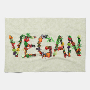 Vegangrönsaker Kökshandduk