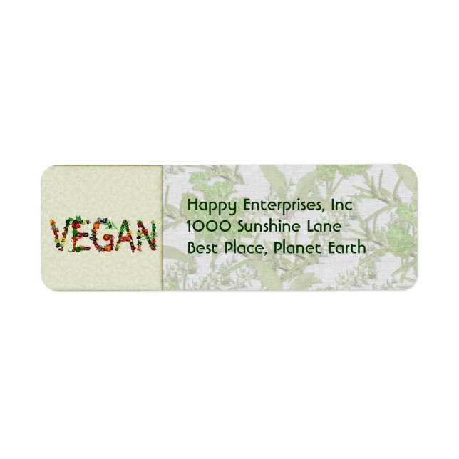 Vegangrönsaker Returadress Etikett (Framsidan)