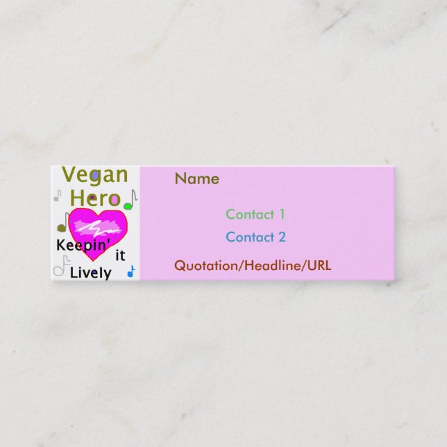 Veganhjälterosor Mini Visitkort (Framsida)
