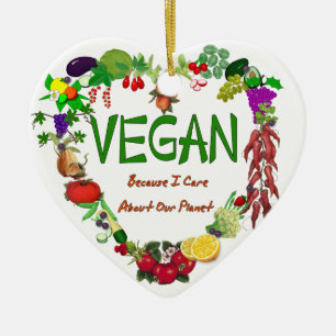 Veganhjärta Julgransprydnad Keramik