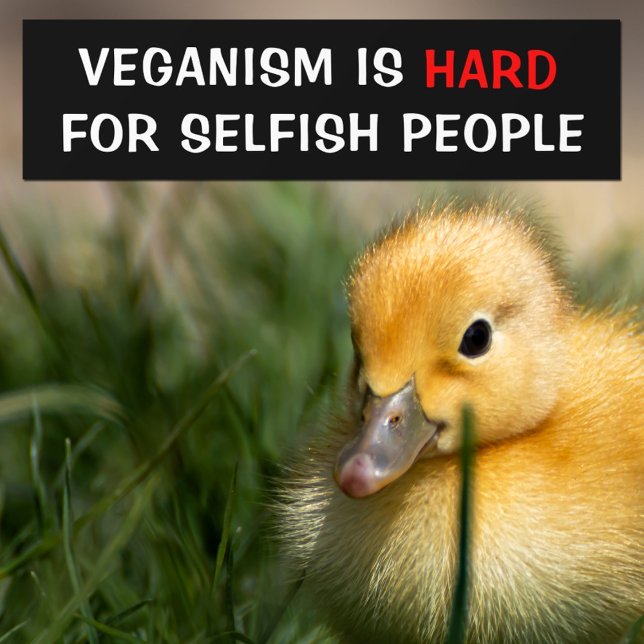 Veganism är svårt för själviska människor. bildekal (Skapare uppladdad)