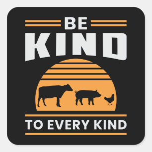 Veganism Vegan Veggie Animal Högers Funny Gift Fyrkantigt Klistermärke