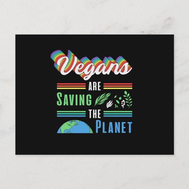 Veganism Veggie Vegetables Vegan Animals Gift Idea Vykort (Framsida)