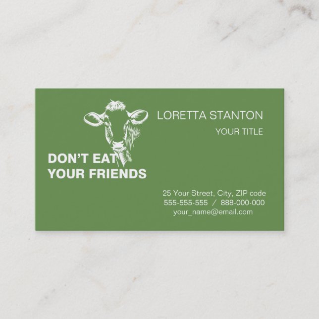 Veganism Visitkort (Framsida)