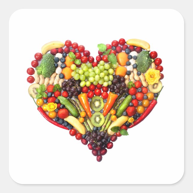 VEGANKÄRLEK - din hjärta Fyrkantigt Klistermärke (Framsida)
