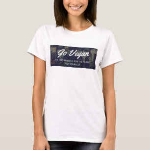 Vegankvinna går den påsiga vegetariska aktiviste tee shirt
