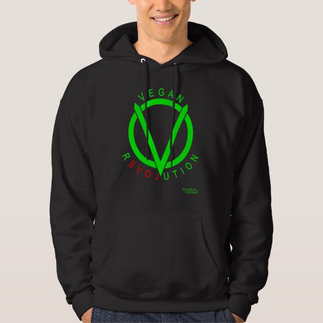VeganrevolutionHoodie: vid conRADICALVEGANEN Munkjacka (Framsida)