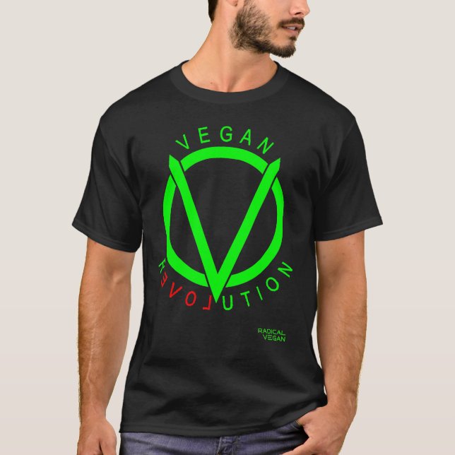 VeganrevolutionT-tröja: vid conRADICALVEGANEN Tee Shirt (Framsida)