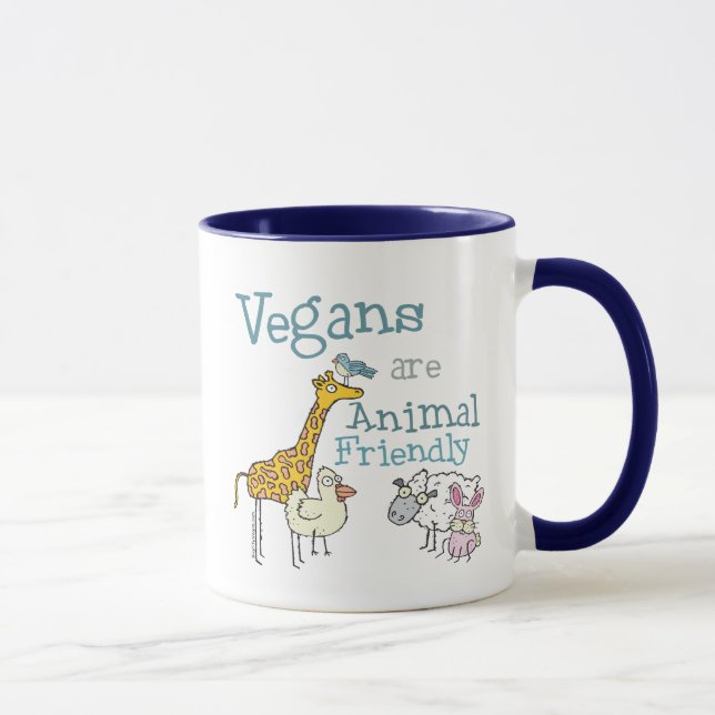 Vegans är djurvänlig mugg (Höger)