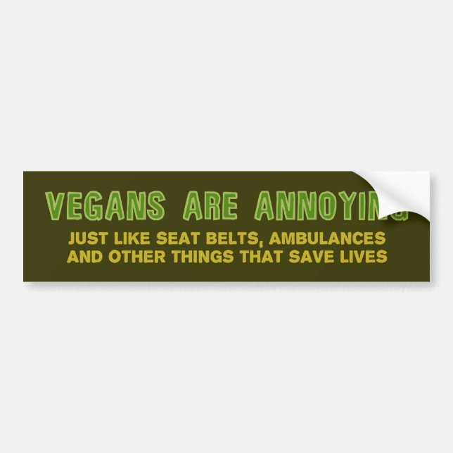 Vegans är förargliga bildekal (Framsidan)