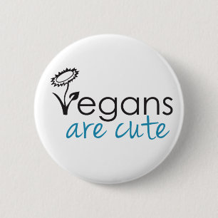 Vegans är gulliga - en förkämpeanpassad design knapp