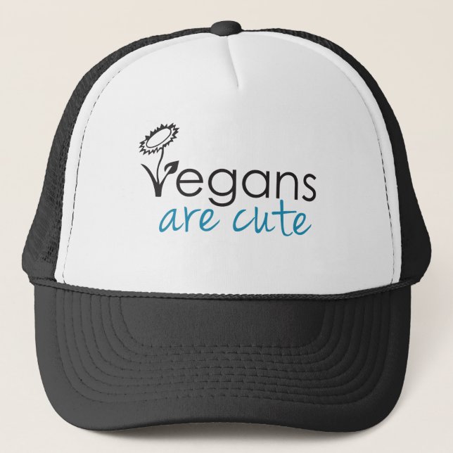 Vegans är gulliga - en förkämpeanpassad design truckerkeps (Framsida)