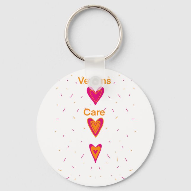 Vegans Care Keychain Nyckelring (Framsida)