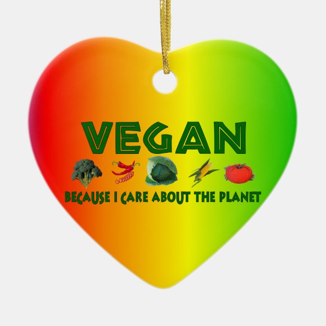 Vegans för planet julgransprydnad keramik (Framsidan)