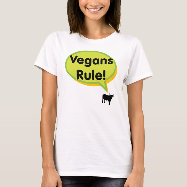 Vegans härskar! Grön design T Shirt (Framsida)