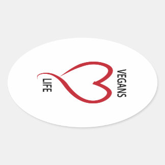 Vegans kärlek liv ovalt klistermärke