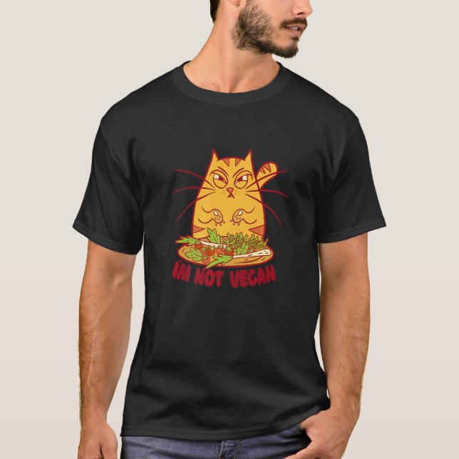 Vegansk arg katt sallad t shirt (Framsida)