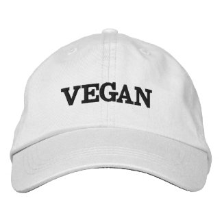 Vegansk basebollmössa (Svart text) Broderad Keps