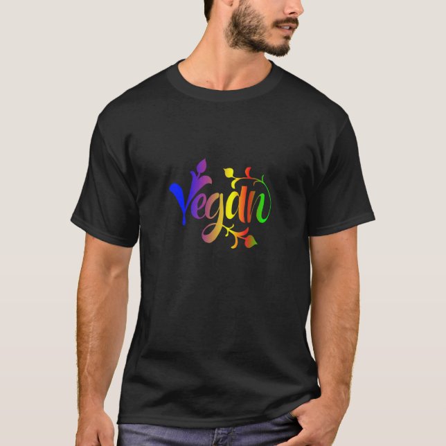 Vegansk färgrik design t shirt (Framsida)