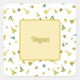 Vegansk festmat enligt kostpreferenser fyrkantigt klistermärke