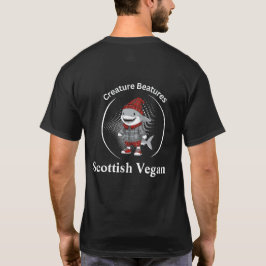 vegansk haj i skotsk tartan-dräkt t shirt