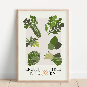 Vegansk köksinredning Vegansk minimalism konst cru Poster