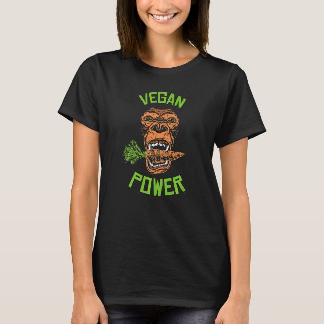 Vegansk kraftgorilla med morot t shirt (Framsida)