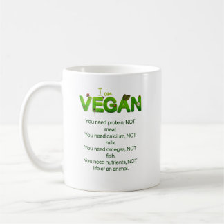 Vegansk slogan kopp. kaffemugg