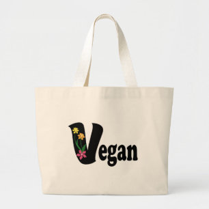 Veganska blomman jumbo tygkasse