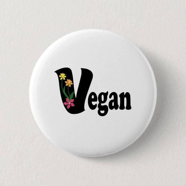 Veganska blomman knapp (Framsida)