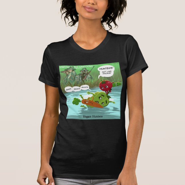 Veganska jägare Roligt T Shirt (Framsida)